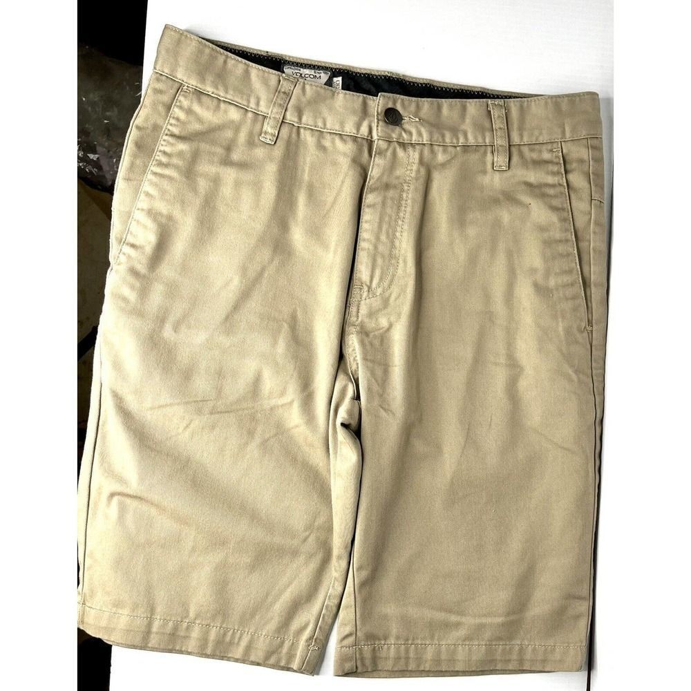 Volcom Men's Corpo Class Shorts Size 30 Brown Khaki Chino Skate Shorts Excellent